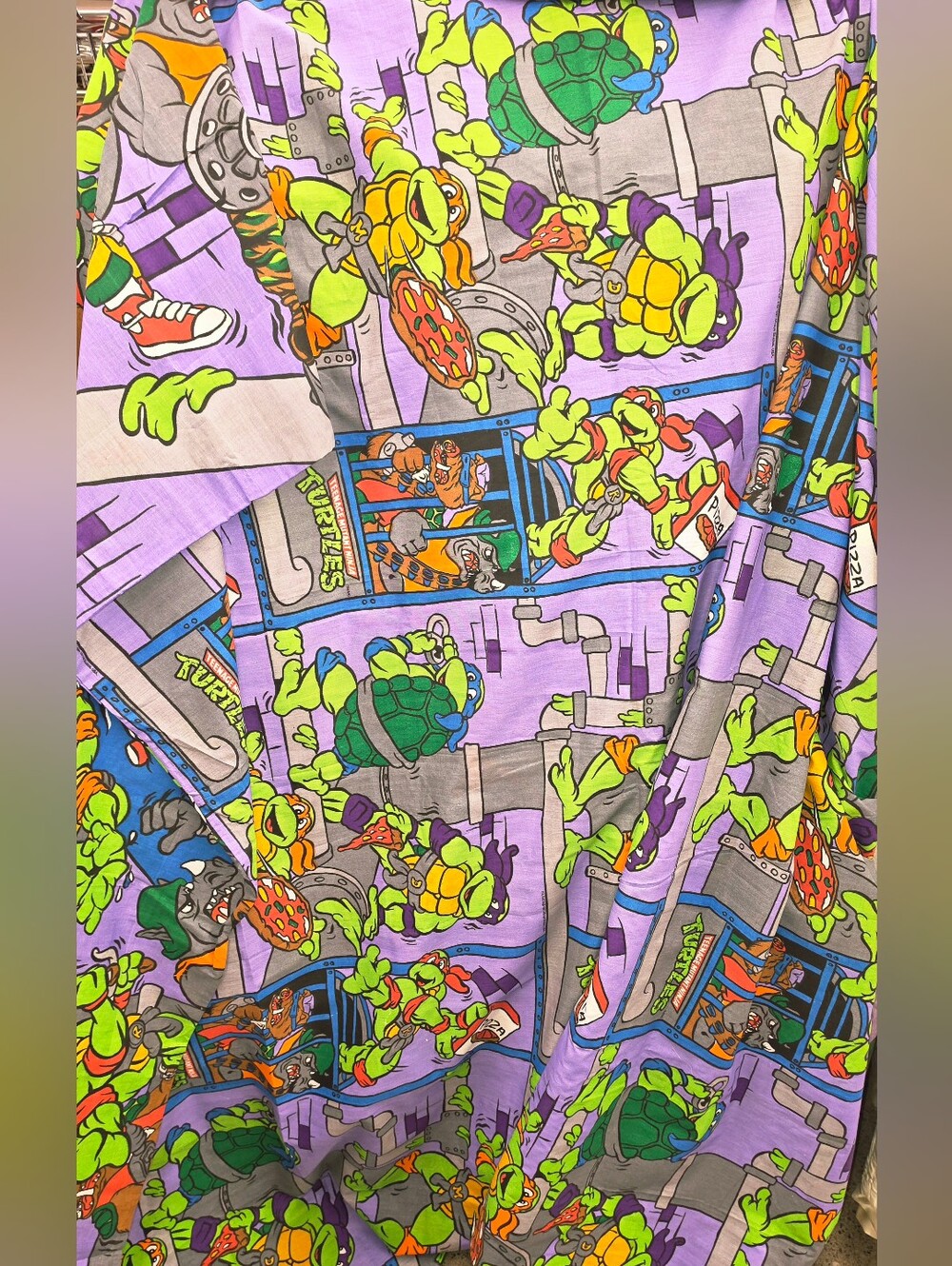 Vintage Rare Purple Teenage Mutant Ninja Turtles Double Duvet Cover 1991